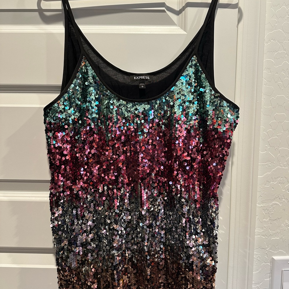 Express Ombré Sequin Tank Top